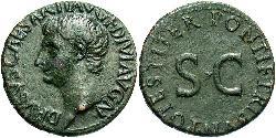 1 As Empire romain (27BC-395) Bronze Decimus Claudius Drusus (38BC-9BC)