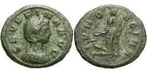 1 As Römische Kaiserzeit (27BC-395) Bronze Ulpia Severina (?-?)