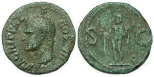 1 As Römische Kaiserzeit (27BC-395) Kupfer Marcus Vipsanius Agrippa (63 BC-12BC)