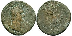 1 As Empire romain (27BC-395) Orichalque Domitien (51-96)