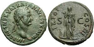 1 Asse Impero romano (27BC-395) Bronzo Traiano (53-117)