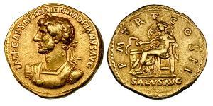 1 Aureo Impero romano (27BC-395) Oro Adriano (76 - 138) 