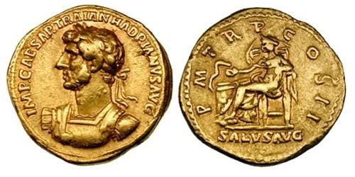 1 Aureo Impero romano (27BC-395) Oro Adriano (76 - 138) 