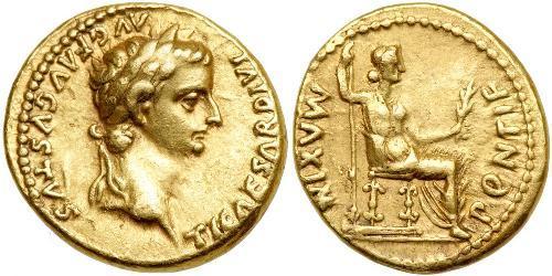 1 Aureo Impero romano (27BC-395) Oro Tiberio Claudio Nerone (42 BC-37)