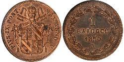 1 Baiocco Papal States (752-1870) Copper 