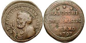 1 Baiocco États pontificaux (752-1870) Cuivre Pie VI ( 1717-1799)