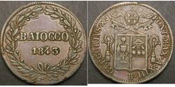 1 Baiocco Kirchenstaat (752-1870) Kupfer 