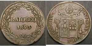 1 Baiocco Kirchenstaat (752-1870) Kupfer 