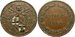 1 Baiocco Vatikan (1926-) Kupfer Pius IX (1792- 1878)