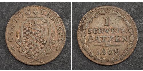 1 Batz Schweiz Billon Silber 