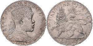 1 Birr Ethiopia (1270 - ) Argento Menelik II of Ethiopia ( 1844 -1913)