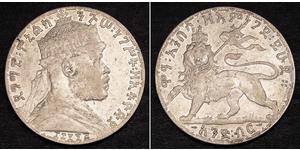 1 Birr Ethiopia (1270 - ) Silber Menelik II of Ethiopia ( 1844 -1913)
