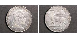 1 Birr Äthiopien Silber Menelik II of Ethiopia ( 1844 -1913)