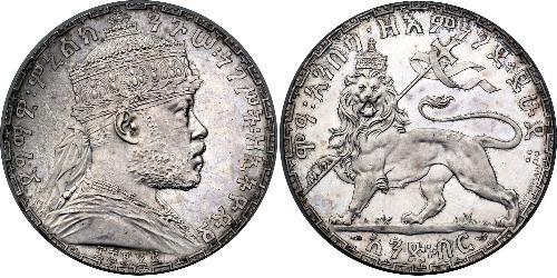 1 Birr Ethiopia (1270 - ) Срібло Menelik II of Ethiopia ( 1844 -1913)