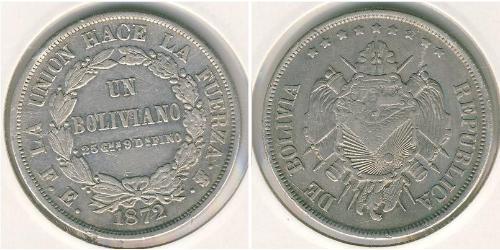 1 Bolivar Bolivia (1825 - ) Plata 