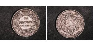 1 Boliviano Bolivia (1825 - ) Argento 