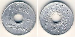 1 Cent Indocina francese (1887-1954) Alluminio 