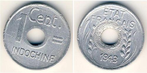 1 Cent Französisch-Indochina (1887-1954) Aluminium 
