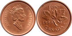 1 Cent Canadá Bronce Isabel II (1926-2022)