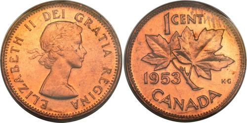 1 Cent Canadá Bronce Isabel II (1926-2022)