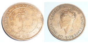 1 Cent Sri Lanka (1948 - ) Bronce Jorge VI (1895-1952)