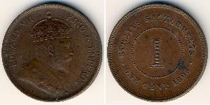 1 Cent Straits Settlements (1826 - 1946) Bronce Eduardo VII (1841-1910)