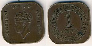 1 Cent Federated Malay States (1895 - 1946) Bronze Georg VI (1895-1952)