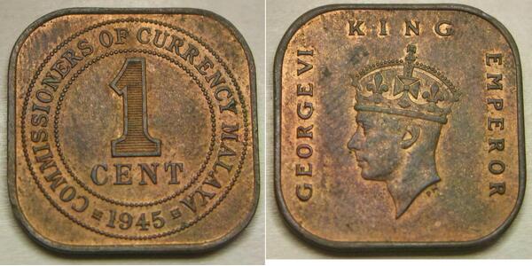 1 Cent Federated Malay States (1895 - 1946) Bronze George VI (1895-1952)