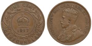 1 Cent Newfoundland and Labrador Bronze George V of the United Kingdom (1865-1936)