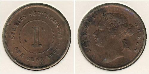 1 Cent Établissements des détroits (1826 - 1946) Bronze 