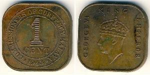 1 Cent États malais fédérés (1895 - 1946) Bronze George VI (1895-1952)