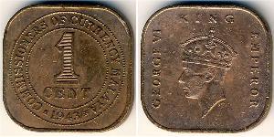 1 Cent États malais fédérés (1895 - 1946) Bronze George VI (1895-1952)