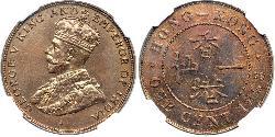 1 Cent Hongkong Bronze George V (1865-1936)