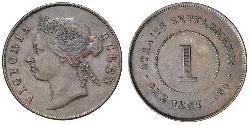 1 Cent Straits Settlements (1826 - 1946) Bronze/Copper Victoria (1819 - 1901)