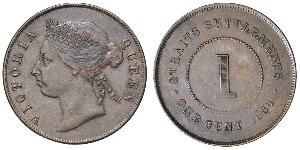 1 Cent Établissements des détroits (1826 - 1946) Bronze/Cuivre Victoria (1819 - 1901)