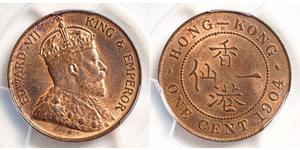 1 Cent Hong Kong Bronzo Edoardo VII (1841-1910)