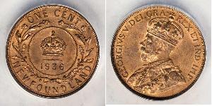1 Cent Terranova e Labrador Bronzo Giorgio V (1865-1936)