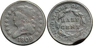 1 Cent Estados Unidos de América (1776 - ) Cobre 