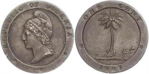 1 Cent Liberia (1847 - ) Cobre 