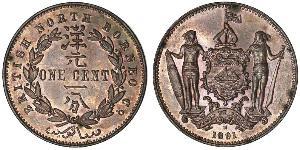 1 Cent Borneo Septentrional (1882-1963) Cobre/Bronce 