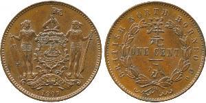 1 Cent Borneo Septentrional (1882-1963) Cobre/Bronce 