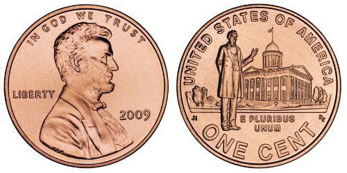 1 Cent Estados Unidos de América (1776 - ) Cobre/Zinc Abraham Lincoln (1809-1865)
