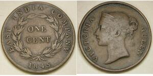 1 Cent Établissements des détroits (1826 - 1946) Cuivre Victoria (1819 - 1901)