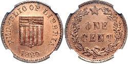 1 Cent Liberia (1847 - ) Kupfer 