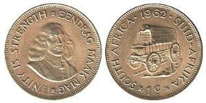 1 Cent Sudáfrica (1910 - ) Latón 