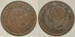 1 Cent Canadá Tin/Cobre/Zinc Victoria (1819 - 1901)