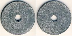 1 Cent Indochina francesa (1887-1954) Zinc 
