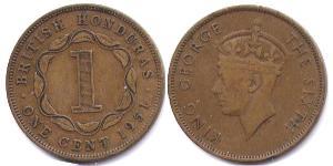 1 Cent 洪都拉斯 (1821 - )  乔治六世 (1895-1952)