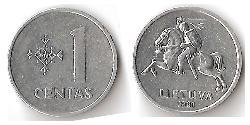 1 Cent 立陶宛 铝 