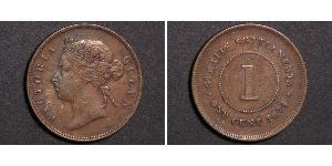 1 Cent 海峡殖民地 青铜/銅 维多利亚 (英国君主)